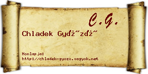 Chladek Győző névjegykártya